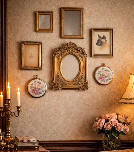 Set vintage brass ornate - vintage,