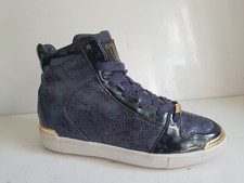 TED BAKER DESIGNER UK 5 EU 38 WOMENS NAVY BLACK CHELSEA FLAT ANKLE BOOTS TRAINER