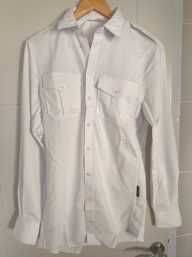 Pilots plain white mens shirt - pilots,