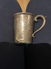 Early German Christening Cup Late 1800s With Hall Marks. Silver .Inscribed.