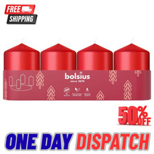 Bolsius Red Pillar Candles Set