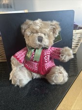 Harrods Vintage Christmas Green Ribbon Bear BNWT 2000