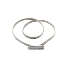 Ladies Belt Stretch Elastic Skinny Waist Women Dress Diamante Buckle Waistband