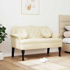 2 seater Chesterfield Style Button Sofa Leather Fabric + 2 Cushions - 6 Colours