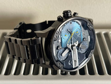 diesel dz7331 denim blue dial quad zone gunmetal s/steel chronograph men's watch