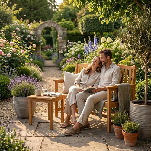 Wooden garden bench seater - wooden, 2