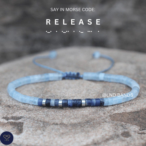 Morse code release beaded - code,