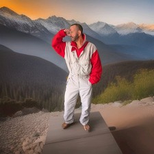 Etirel Retro 1980s Grey & Red