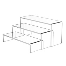 Acrylic Display Risers Clear Display Stand set for Figures Desserts Perfumes
