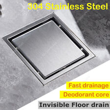 Stainless Steel Square Floor Drain Shower Wet Room Bathroom Kitchen 150x150mm UK