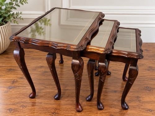 Vintage mahogany nest 3 - mahogany, of