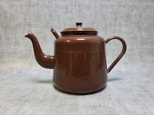 Large vintage enamel - enamel, brown