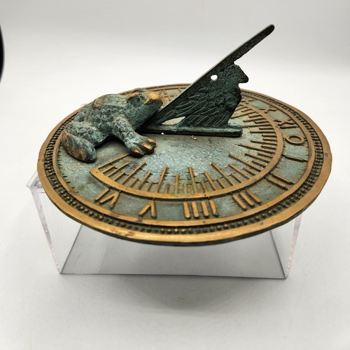 Decorative brass frog sundial - decorative,