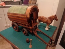 vintage, quality wooden model of gypsy caravan, some issues,