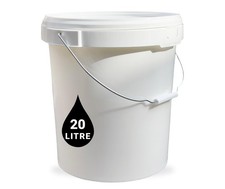 20L Bucket Storage Container Pail Tubs + Lid Metal Handle Pet Feed FOOD GRADE