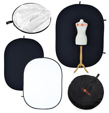 Popup Backdrop | Black White | Collapsible Muslin Photography Background Screen 