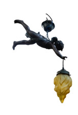 antique bronze resin flying