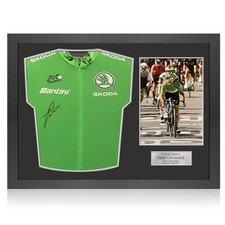 Mark Cavendish Signed Tour De France Green Jersey. Icon Frame