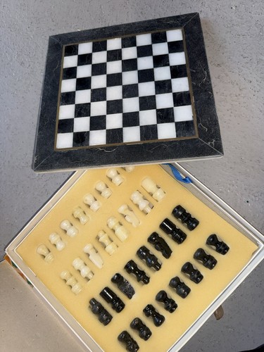 Vintage marble chess set - vintage,