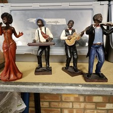 Vintage fourPiece Jazz Band/Musician Figurines/Jazz Musicians Afro-American Jazz
