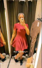 ZARA BNWT SHORT GODET DRESS ZW COLLECTION ALL SIZES REF. BURGUNDY | 4333/243/681