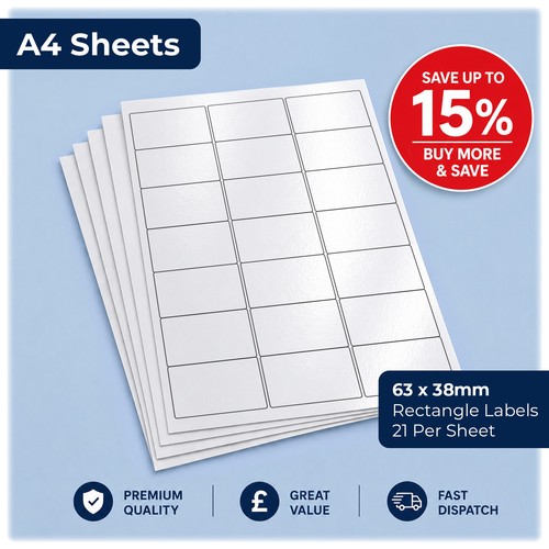 Gloss white rectangle labels - white,