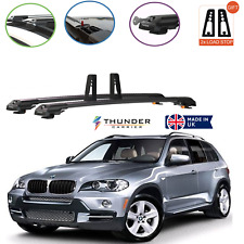 BMW X5 LOCKABLE BLACK CROSS BARS ROOF BARS RACKS 2004 - 2013 4X STOPPER