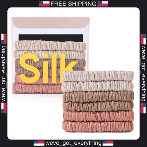 Pack silk hair ties - 6, for