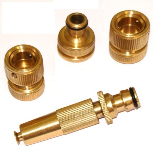 Brass hose pipe fitting - brass, set