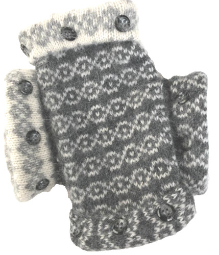 Fingerless gloves gray angora - fingerless,