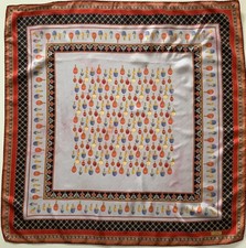 ( A Hand Stitched Faberge Egg Design 34 Inch Vintage 100% Silk Scarf by FABERGE