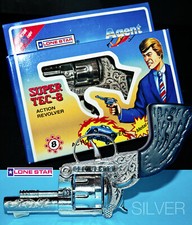 LONE STAR ☆ WICKE ☆ SUPER TEC-8 PISTOL ☆ ORIGINAL BOX TOY CAP GUN ACTION REVOLVER 90s ☆