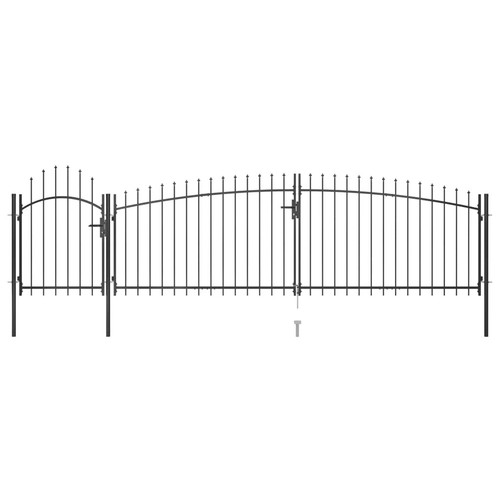 Black double garden gate - garden, 5m