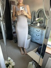 H&M Beige Bodycon Midi Dress