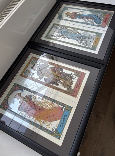 Vintage art nouveau mucha - vintage, set