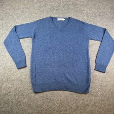 EWM Edinburgh Woolen Mill Men's Argyle Lambswool Jumper Blue Size M Sweater D372