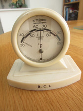 vintage Rototherm. c1930s / 40s Art Deco cream Bakelite Smiths Thermometer Rare