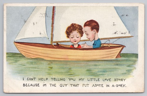 Comic love story boat rowboat - story,