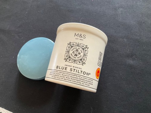 Blue ceramic stilton empty - m&s,