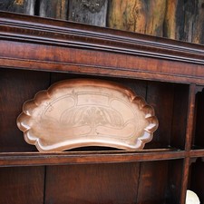 Antique Arts and Crafts Joseph Sankey Engraved Copper Tray Newlyn Style Charger