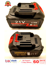 2 Batteries 21V 15Ah 15000mAh lithium ion Rechargeable Battery Makita Compatible