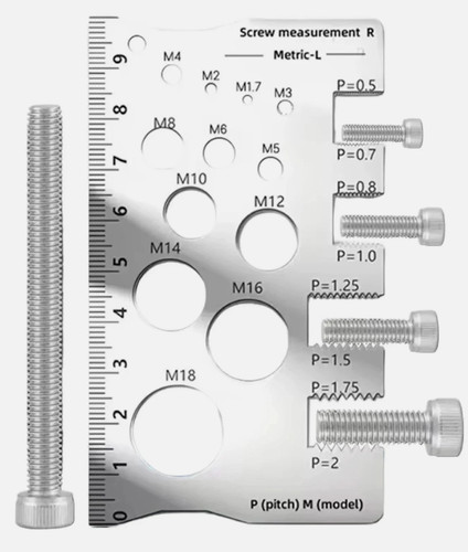Screw thread pitch gauge - screw,