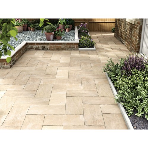 Buff sandstone paving - buff,