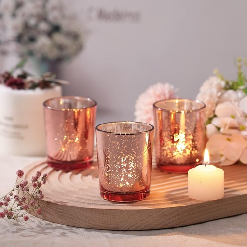 Pcs rose gold votive - 12,