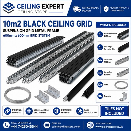 10m2 black suspended ceiling - 10m2,