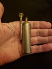 Vintage WW2 Brass Under Silver Plate Petrol Lighter Trench Art Lighter