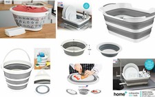 Folding Collapsible Bowl Basket Washing Basin Bucket Dish Rack Compact Silicone