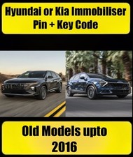 ✅ Immobiliser Pin Code And Key Code For Hyundai And Kia By VIN  Models Upto 2016