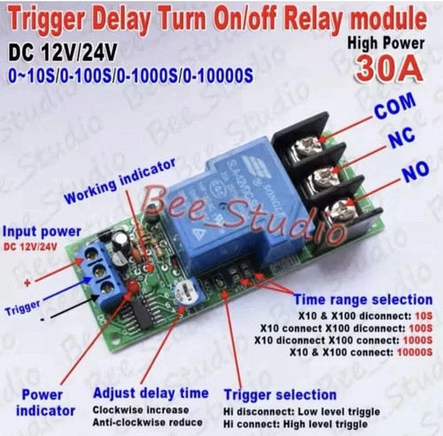 12v 24vdc 30a delay - 30a, timer