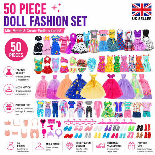 50pcs barbie doll - barbie, clothes